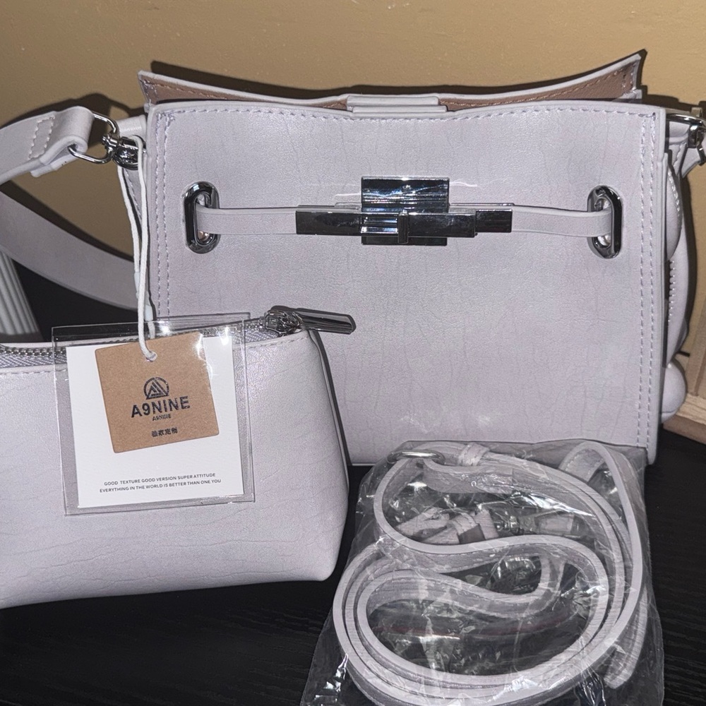 Lilac Crossbody Bag with Matching Pouch